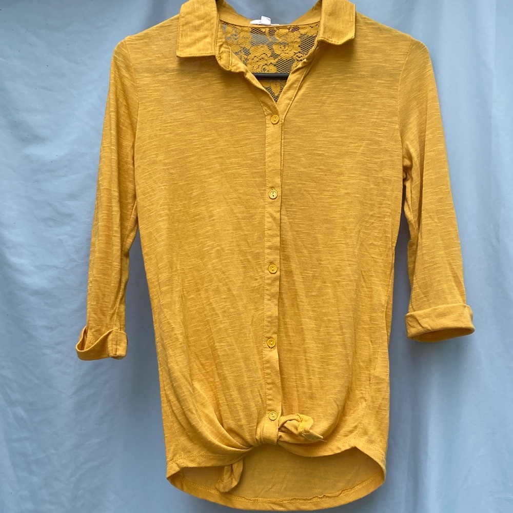 Ardene Mustard Yellow Button-Up Top